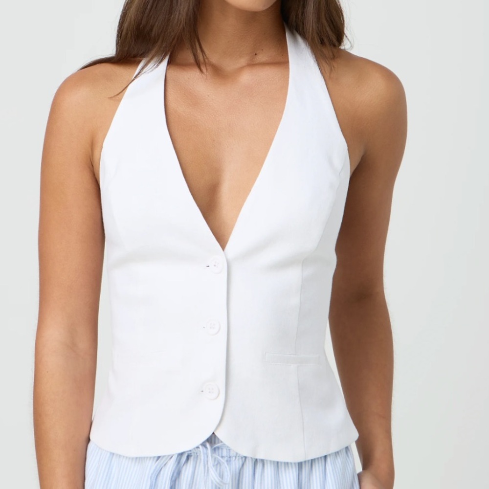 Glassons Linen Backless Halter Vest